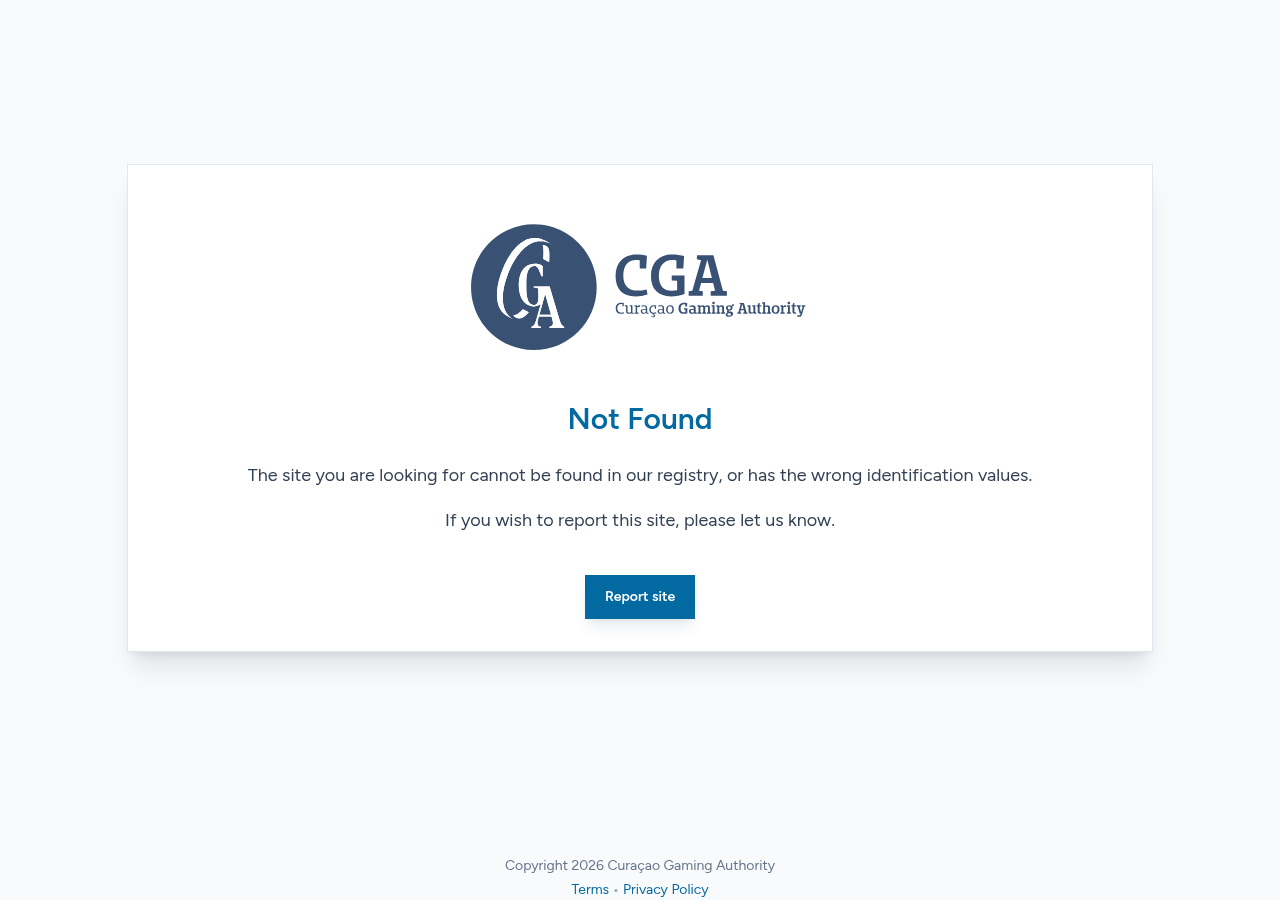 Curaçao Gaming Authority certificate for sportsbet.io captured on 8 September 2026