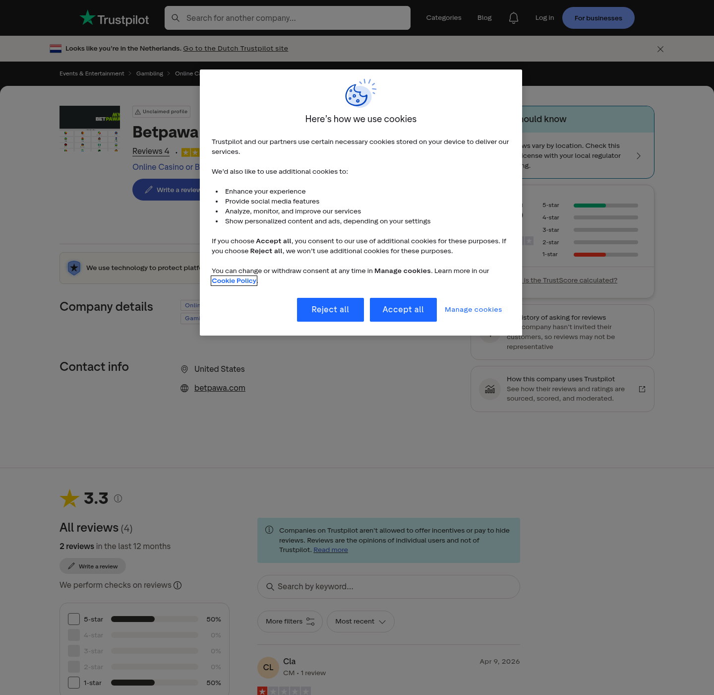 Capture of dated user reviews concerning the wider brand