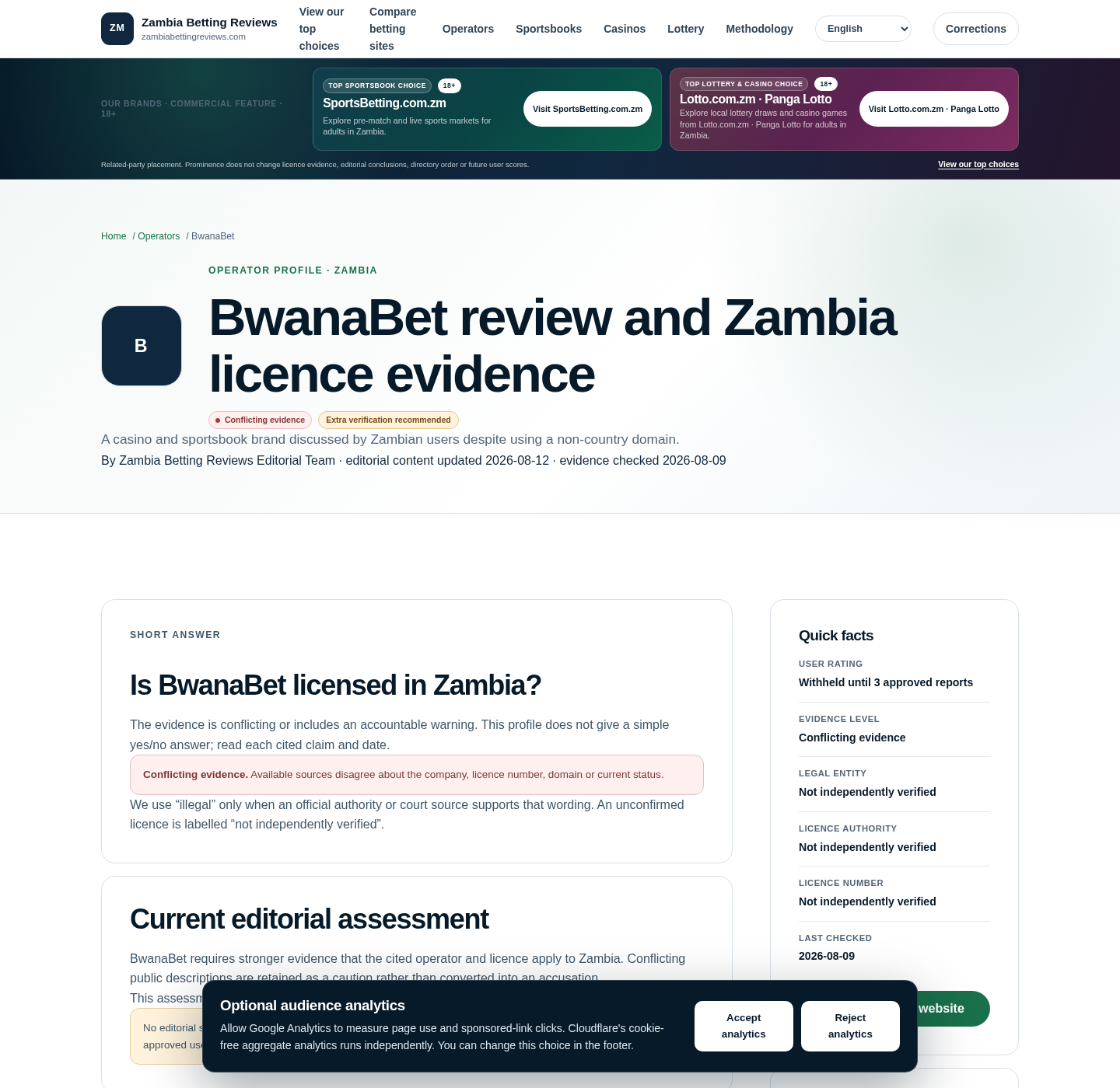 Dated third-party discovery capture concerning BwanaBet